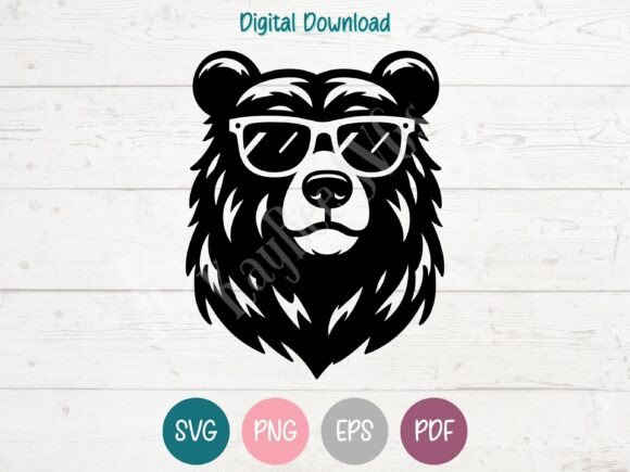 Bear Wearing Sunglasses SVG for Crafts & Graphics