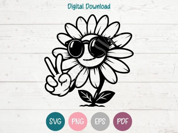 Cool Daisy SVG Cut File for Graphics and Crafts
