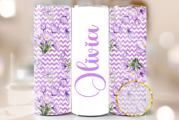 Custom Name Flowers Tumbler Design PNG Graphics & Crafts