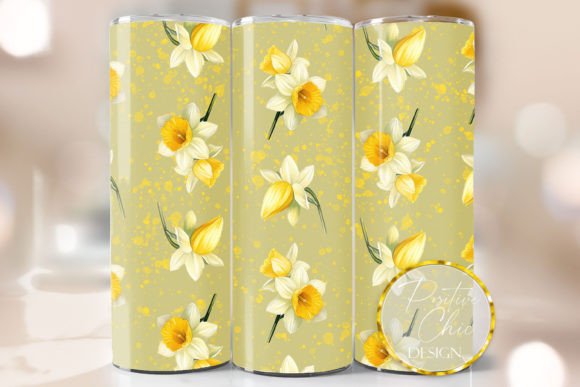 Daffodils Tumbler Wrap Spring Flower PNG Graphics for Crafts