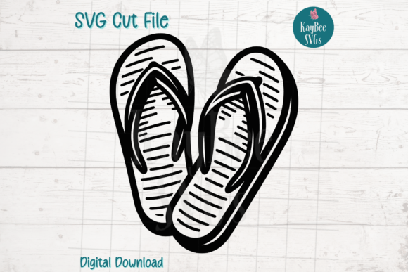 Flip Flop Beach Sandals SVG: Graphics for Crafts & Content