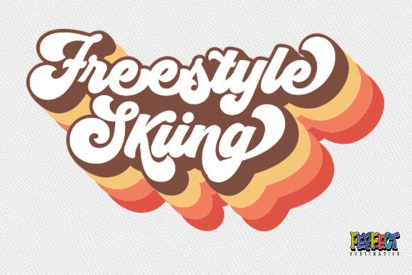 Freestyle Skiing Retro Groovy SVG & Print Templates