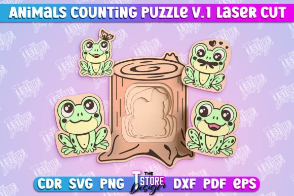 Frogs Counting Puzzle: Graphics & Crafts for Branding
