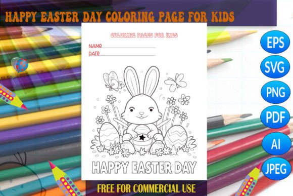HAPPY EASTER DAY COLORING PAGES for KIDS
