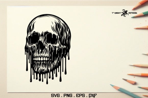 Melting Skull Svg: Edgy Graphics for Modern Crafts & Content