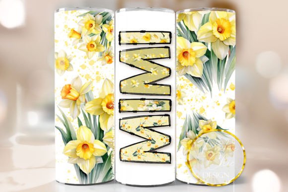 Mimi Daffodils Tumbler Wrap: Graphics for Crafts & Branding