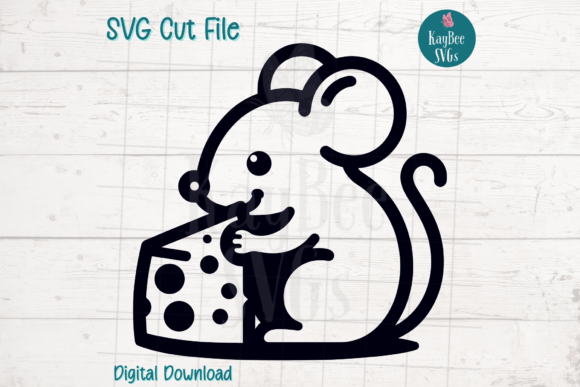 Mouse Eating Cheese SVG Cut File: A Graphics Asset for Real Crafts