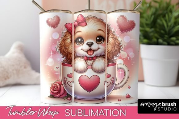 Skinny Tumbler Wrap Dog Sublimation PNG: Graphics & Tumbler Wraps