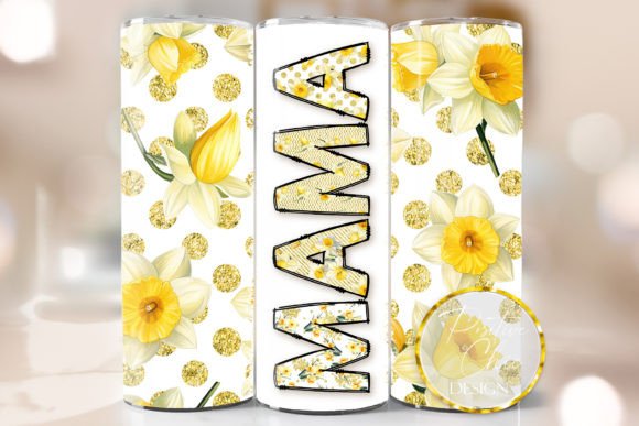 Spring Flowers Mama Tumbler Wrap Graphics for Crafts Branding