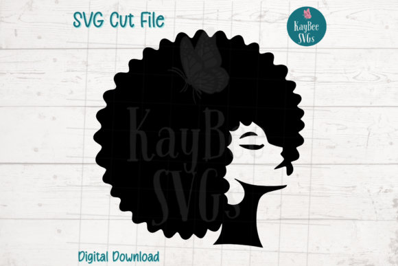 Woman with Afro SVG Cut File for Graphics and Crafts